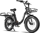 HITWAY BK6S Plus E-Bike mit 48V 25Ah Akku und 90-200km Reichweite, 20 Zoll Fat Tire...