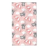 Rosa Fallschirm Grauer Koala Handtuch 40X70Cm Weiches Waschlappen Saugfähig Duschtücher Für...