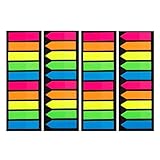 TOVINANNA Transparente Selbstklebende Buchregisterkarten 4 Stück PET Haftflaggen mit Festem...