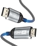 Nersligek 4K DisplayPort zu HDMI Kabel 2M, DP zu HDMI Stecker UHD 4K@30Hz/2K@60/1080P@120 Nylon DP...