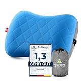 HIKENTURE Aufblasbares Camping/Reise Kissen mit Abziehbarem Kissenbezug, Ergonomisches Kopfkissen,...