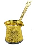 Riakoob Türkische Kaffeekanne – 178 ml Herdplatte im antiken Stil Cezve Ibrik Briki –...