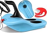 KESSER® Bob Schneebob Alpina Mit LED Licht inkl. Zugseil Schlitten Rodelschlitten Kinderschlitten...