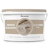 derendo Exklusive Wandfarbe beige 2,5L, hohe Deckkraft, Dispersionsfarbe innen, Innenwandfarbe...