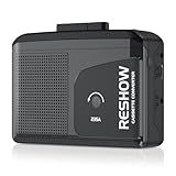 Reshow Kassettenspieler tragbar, eingebautes Mikrofon & Lautsprecher, USB Kassette zu MP3 Konverter,...
