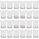 Teelichthalter PUR | Teelichter Glas Rund - Windlicht Set | 24 teilig Ø 5,5 cm H 6,5 cm...