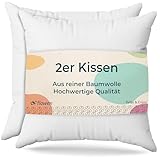 Kissen 40x40 Kopfkissen 2er Set Dekokissen für Bett und Sofa Innenkissen Hypoallergene Sofakissen...