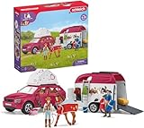 schleich 42535 HORSE CLUB Abenteuer mit Auto und Pferdeanhänger, 110 Teile Spielset mit schleich...