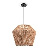 Paco Home Hängelampe Bambus Wohnzimmer Pendelleuchte Rattan Esstisch Esszimmer Lampe E27...