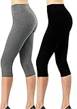 4How Kurze Sport Leggins Damen Capri Leggings 3/4 Länge Dreiviertel Hose Fitness Traininghose...