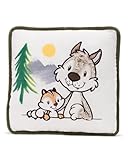 NICI Forest Friends Kinder Kissen Wolf Winny & Streifenhörnchen JoJo 25x25cm - Kleines...