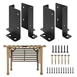 Pfostenhalter - Holzzaun Pergola Pfostenträger Set,4er Set Montagehalter Für Beton Terrassen...