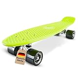 BIKESTAR Vintage Retro Cruiser Skateboard 60mm für Kinder und Erwachsene auch Anfänger ab ca. 6-8...