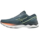 Mizuno Herren Wave Skyrise 3 Laufschuhe, Mehrfarbig (Smoke Blue Neo Lime Neonflame), 42 EU