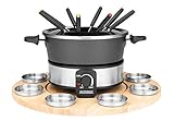 GASTROBACK 42566 Fondue Set, praktischer Drehteller mit 8 Edelstahl-Saucenbehälter Stufenlos...