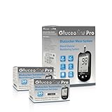 Starter Set XL Gluceofine® Pro Blutzuckermessgerät (mg/dL) + 110 Blutzuckerteststreifen, 10...