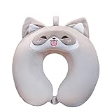 VICKYPOP Fuchs-Nackenkissen mit niedlichem Cartoon-Gedächtnis, Baumwolle, gefüllt, U-förmiges...