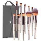 HEYMKGO Make Up Pinsel Set, Professionelle Pinselset Makeup 10-teilig mit PU Leder Tasche,...