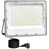 MEEKBOS LED Strahler Außen 200W, Superhell 20,000LM LED Fluter mit Stecker, Flutlichtstrahler,6500K...