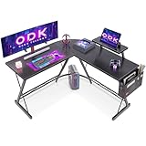 ODK Gaming Tisch, Gaming Schreibtisch Eckschreibtisch für Gamer, Schreibtisch L Form mit...