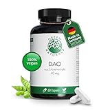 DAO Kapseln VEGAN | Hochdosiert: 40 mg je Kapsel Diaminoxidase aus Erbsenextrakt | 60 Kapseln | 2...