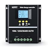 BuyWeek 100A Solar Laderegler MPPT Laderegler mit LCD Display Dual USB Solarpanel Regler Max PV 100V...