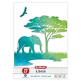 herlitz Schulblock A4, GREENline, 50 Blatt liniert, Motiv: Elefant, 10 Stück