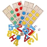 Mikinona Holzspielzeug Zahlen Rechentrainer für Kindergarten Addition und Subtraktion Lernspielzeug...