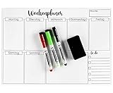 Clever Gadgets magnetischer Wochenplaner + 3 Whiteboard-Marker& Schwamm/ 38cm x 26cm /...