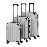Arebos Reisekoffer 3er Set I ABS-Hartschale I Trolley Kofferset I Teleskopgriff I Inkl....