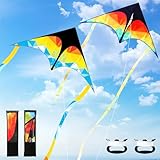 Drachen Kinder, Dwafill 2er-Pack Drachen mit 200m Drachenleine, Herbst Drachen, Strand Drachen,...