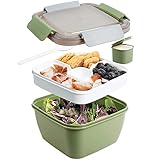 Greentainer Lunchbox Auslaufsichere Bento Box mit 1 Gabel, 1500 ml Salatbehälter mit...