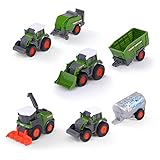 Dickie Toys – Fendt Micro Team (9 cm) – Traktor-Set mit Anhänger, Original Fendt, zufällige...