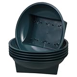 Alasum 6 Stück Grüne Kunststoff Blumenschalen 16X16X5cm Stabile Grabpflanzgefäße für Friedhof...