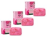 Biofresh Rose of Bulgaria Rose Seife mit natürlichem Rosenwasser, 100 g, 3 Stück