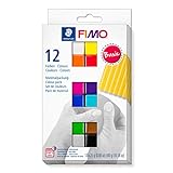 FIMO soft ofenhärtende Modelliermasse. Kartonetui mit 12 sortierten Basic-Farben.