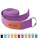 GORILLA SPORTS® Yogagurt - 100% Baumwolle, mit Verschluss aus Metall, einstellbarer D-Ring...