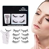 Mxshc Magnetische Wimpern | 2 Paar Klebefrei Natürliche Falsche Wimpern Streifen -...