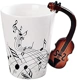 eKsdf Kaffeetasse Porzellan Tee Tasse Kreative Keramiktasse mit Geige Henkel Erzieherin Geschenk...