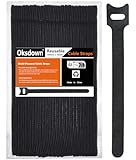 Oksdown Klett Kabelbinder Wiederverwendbare Schwarz 50 Stück Klettband Klettkabelbinder Kabel...