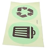 Gadpiparty Nachleuchtende Mülltonnenaufkleber Selbstklebende Abfalltrennungssticker für Küche und...