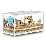 BORISI Hamsterkäfig – Metall Kausicher Atmungsaktiv Rattenkäfig mit Acrylplatten, Oben...