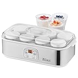 Joghurt Maker | Joghurtmaschine | 1,44 Liter | 8 Glasflaschen á 180 ml | Digitales Display |...