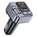 Augnongly Modulator FM-Transmitter für Auto Bluetooth MP3-Player für Auto USB Typ C Ladegerät...