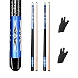 RAYNA GAMES Billard Queue, Pool Queues Satz 2 Pool 58' Queue Sticks, Billardqueue mit Edelstahl...