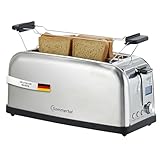 Sommertal Toaster ST1500 XXL, 4 Scheiben mit Brötchenaufsatz, Display mit Timer und...