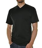 Ragman Herren Doppelpack - 2 T-Shirts mit V-Ausschnitt, Schwarz, 3XL