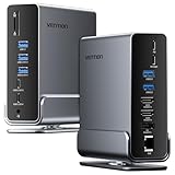 USB C Docking Station, 16-IN-1 DockingStation Laptop 3 Monitore Unterstützung (2X 4K HDMI + DP),...