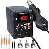 Preciva 959D I Heißluft-Lötstation Digitale SMD-Entlötstation mit LCD-Bildschirm, mit zwei...