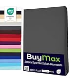 Buymax Spannbettlaken 140x200cm Baumwolle 100% Spannbetttuch Bettlaken Jersey, Matratzenhöhe bis 25...